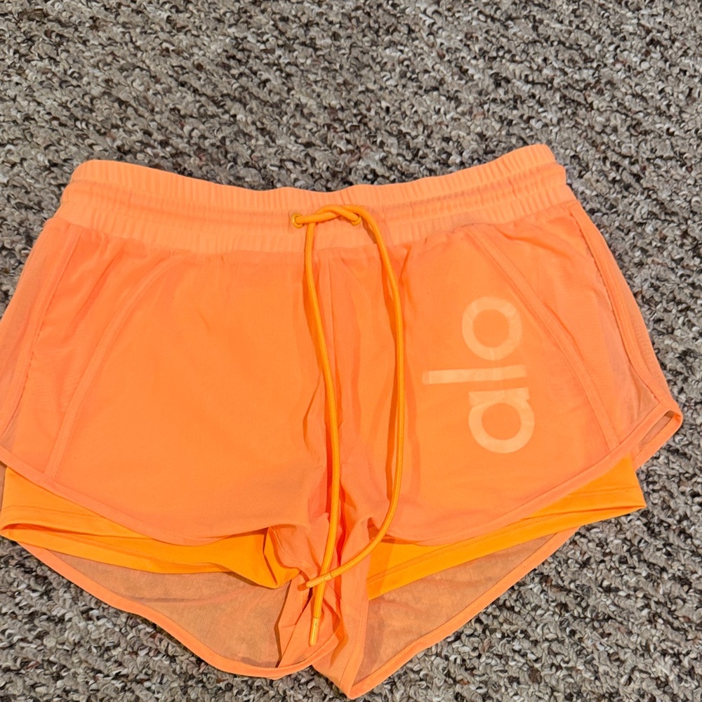 ALO Yoga Women's Bright Orange Athletic Shorts